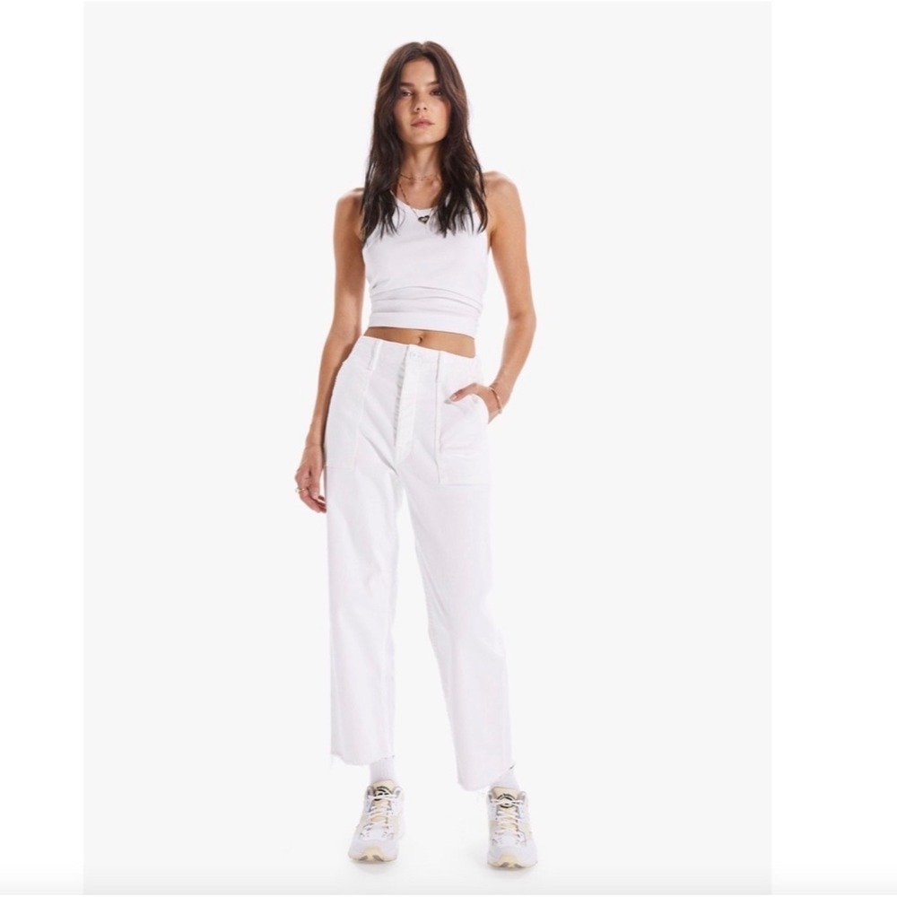 Mother jeans Patch Pocket Private Ankle Fray Fairest of Them All 24 white casual